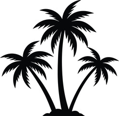 Obraz premium palm or coconut trees vector illustration set on white background
