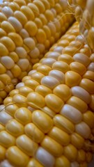 Close Up of Fresh Yellow and White Corn Kernels