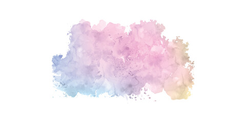 Fototapeta premium Colorful pastel drawing paper texture vector bright banner, print. Watercolor abstract wet hand drawn violet blue green yellow color liquid dye card for greeting, poster, design, art wallpaper