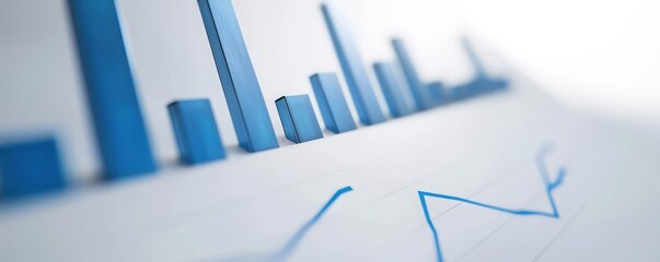 Minimalist bar graph on a pristine white background, showing a sharp rise in stock values, highlighting remarkable market growth.