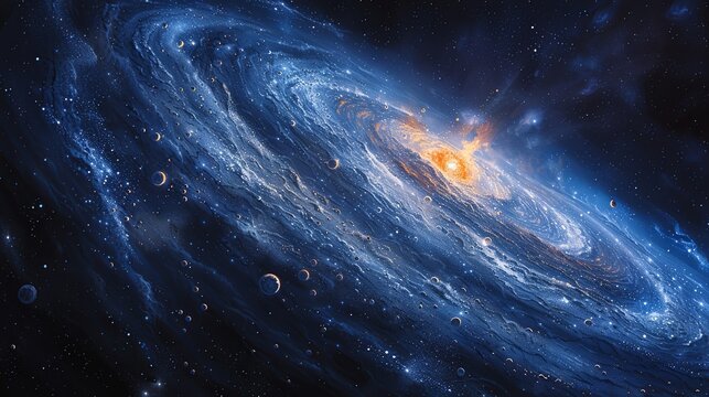 Stunning portrayal of the Oort cloud, with its distant and icy bodies, representing the outermost region of our solar system and the potential for cometary origins. Watercolor style, high resolution