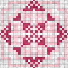 Mosaic tiles decorative background, seamless repeating vector pattern template for  wallpaper, background, wood print, metal print, plastic print, glass print, decor