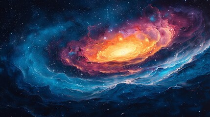 Intriguing portrayal of the multiverse, suggesting the existence of multiple universes, emphasizing the speculative and expansive nature of cosmic exploration. Watercolor style, high resolution