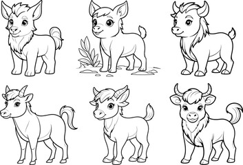 Takin coloring page and outline vector design