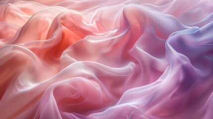 Obraz premium Soft, pastel fabric waves create a serene ambiance with a gentle touch, blending shades of calmness and tranquility