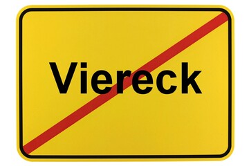 Illustration eines Ortsschildes der Gemeinde Viereck in Mecklenburg-Vorpommern