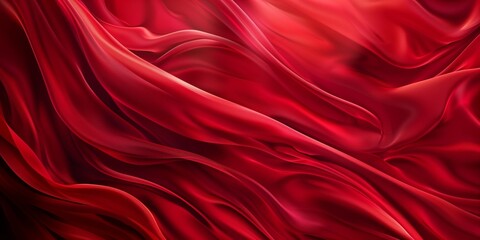 Obraz premium Closeup of rippled red silk fabric - AI Generated