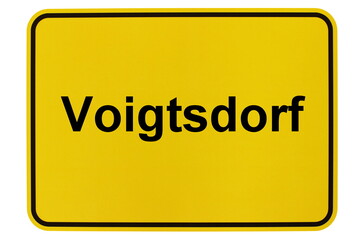 Illustration eines Ortsschildes der Gemeinde Voigtsdorf in Mecklenburg-Vorpommern