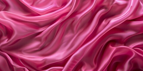 Obraz premium Closeup of rippled pink silk fabric - AI Generated