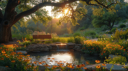 Fototapeta premium Highly Realistic Villa Backyard Designs