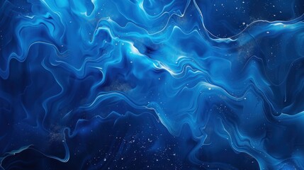 Obraz premium An abstract image featuring swirling blue liquid with glittering particles