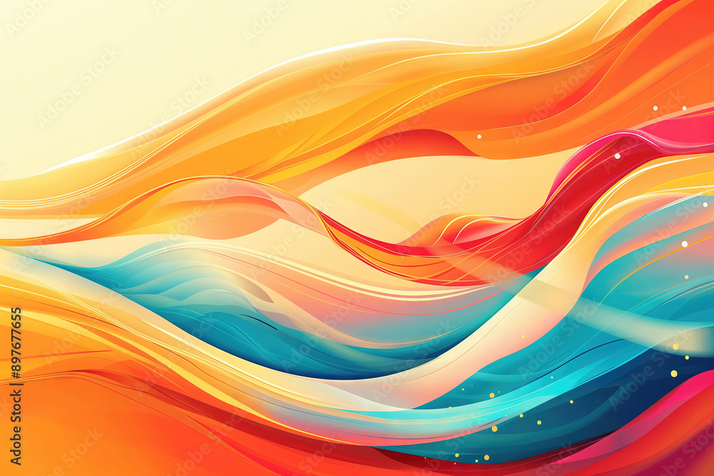 Aufkleber colorful smooth shapes with a gradient effect, creating a stylish and elegant background for graphic