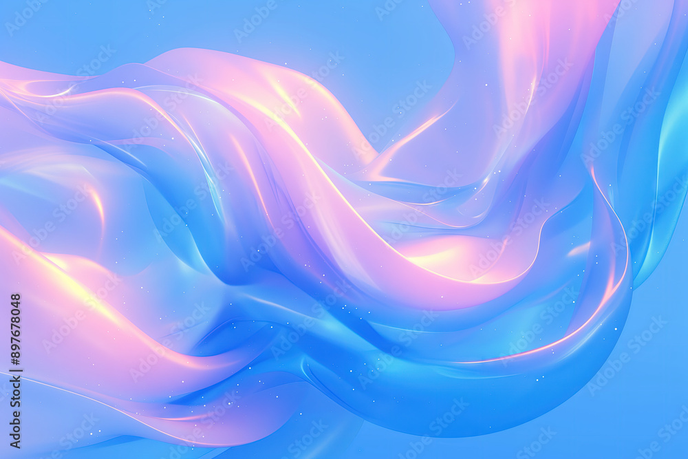 Poster smooth abstract shapes with color gradients