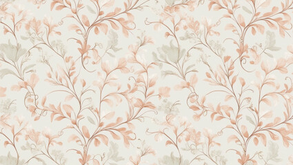 Seamless Abstract Watercolor Peach Floral Pattern Design