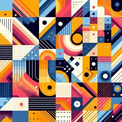Modern art style geometric background. AI generated illustration