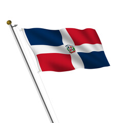 Dominican Republic Flagpole with clipping path