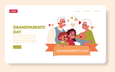 Grandparents Day. Flat Vector Illustration