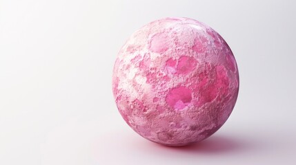 Scientific illustration of a pink ball with microscopic bubbles and textured surface. 3D rendered.