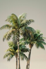 Fototapeta premium Palm trees in front of a pale sky