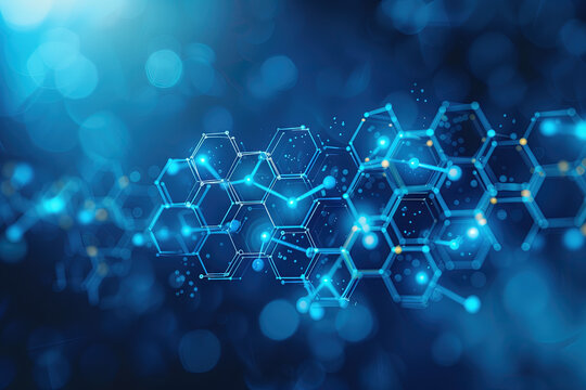 Fototapeta Futuristic medical background with data and compounds.