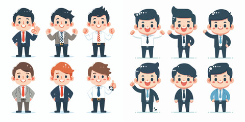 businessman avatar vector set