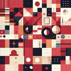 Modern art style geometric background. AI generated illustration