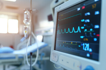 Fototapeta premium Hospital equipment: heart monitor