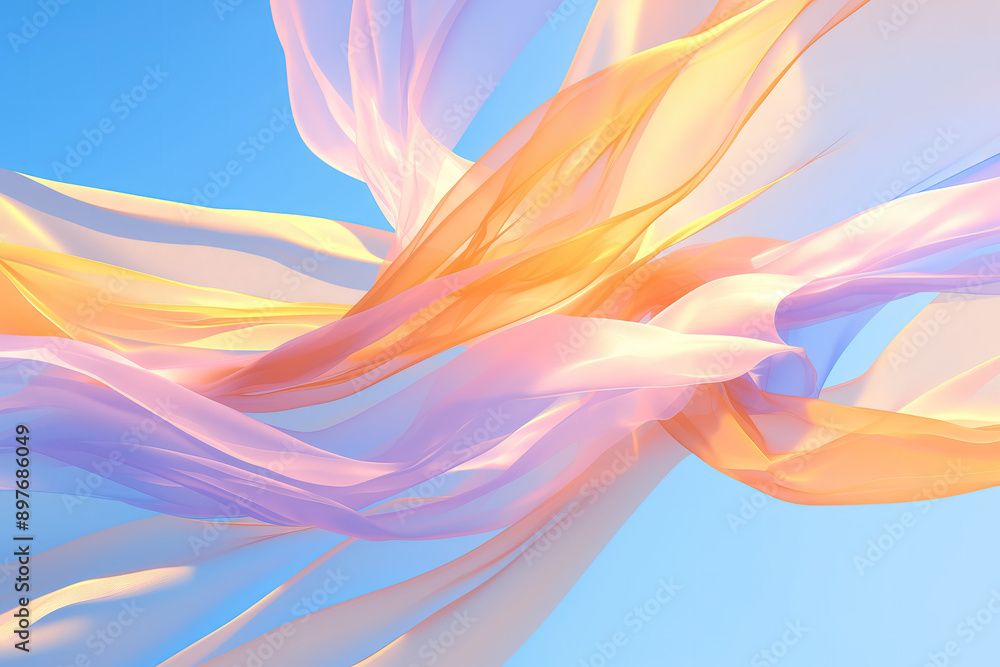 Poster soft and gentle fabric in an abstract design
