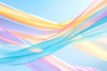 Fototapeta premium Multicolored ribbons, waves on a blue background