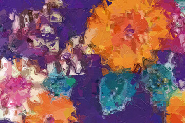 Oil paintings and various flowers such as cranes, tigers, chrysanthemums, roses, peonies, are beautiful