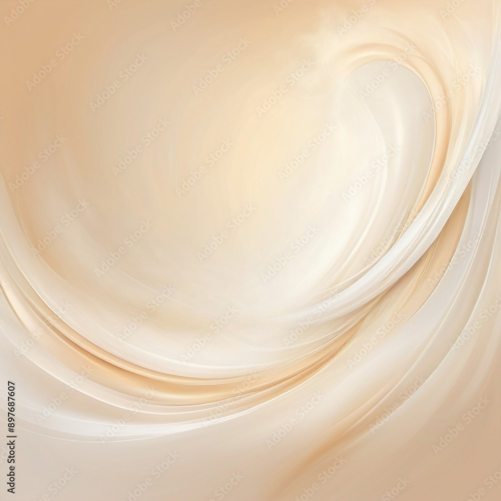 Poster abstract pastel background with a swirling, wavy design in shades of beige and white. background is 