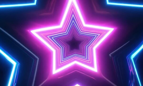 Abstract neon stars with bold colors and "Cosmic Glow" 4K Alpha Video