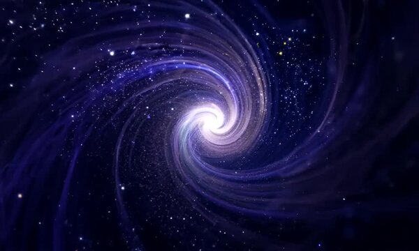 Abstract star vortex on a dark background. 4K Alpha Video