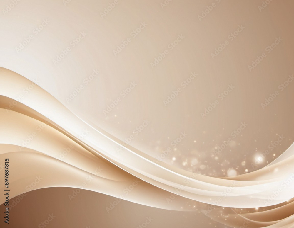 Poster abstract pastel background with a swirling, wavy design in shades of beige and white. background is 