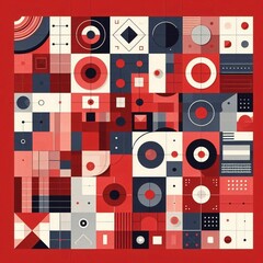 Obraz premium Modern art style geometric background. AI generated illustration