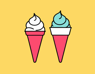 Line icon of ice cream. Dessert, fast food, sugar. Sweet food concept. Can be used for topics like food, unhealthy eating, gastronomy