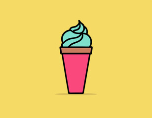 Line icon of ice cream. Dessert, fast food, sugar. Sweet food concept. Can be used for topics like food, unhealthy eating, gastronomy