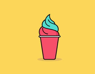 Line icon of ice cream. Dessert, fast food, sugar. Sweet food concept. Can be used for topics like food, unhealthy eating, gastronomy