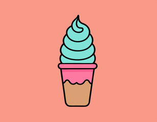 Line icon of ice cream. Dessert, fast food, sugar. Sweet food concept. Can be used for topics like food, unhealthy eating, gastronomy