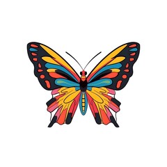 Obraz premium Colorful butterfly illustration clipping path. AI generated