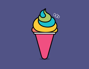 Line icon of ice cream. Dessert, fast food, sugar. Sweet food concept. Can be used for topics like food, unhealthy eating, gastronomy