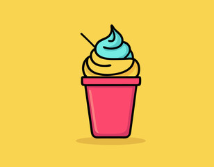 Line icon of ice cream. Dessert, fast food, sugar. Sweet food concept. Can be used for topics like food, unhealthy eating, gastronomy