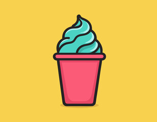 Line icon of ice cream. Dessert, fast food, sugar. Sweet food concept. Can be used for topics like food, unhealthy eating, gastronomy