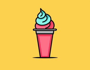 Line icon of ice cream. Dessert, fast food, sugar. Sweet food concept. Can be used for topics like food, unhealthy eating, gastronomy