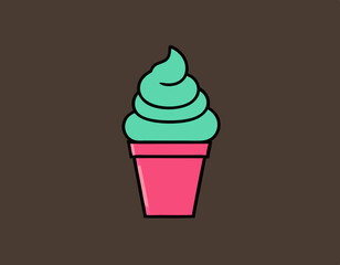 Line icon of ice cream. Dessert, fast food, sugar. Sweet food concept. Can be used for topics like food, unhealthy eating, gastronomy