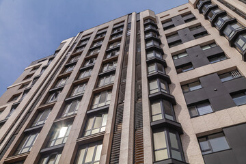 Fragment of a modern new apartment building in Kazakhstan