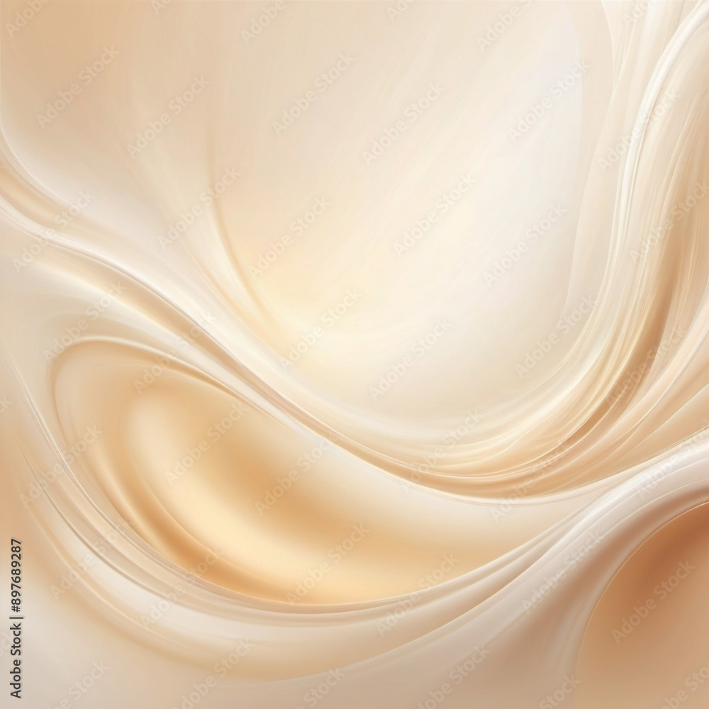 Poster abstract pastel background with a swirling, wavy design in shades of beige and white. background is 