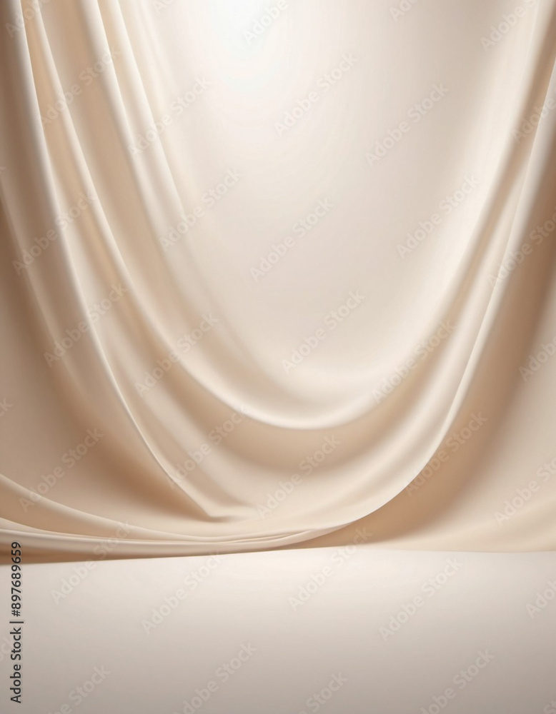Poster abstract pastel background with a swirling, wavy design in shades of beige and white. background is 