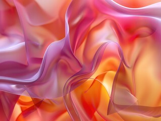 Obraz premium Abstract art piece featuring bold blends of red, pink and orange hues.