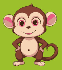 Cute monkey cartoon. stock illustration